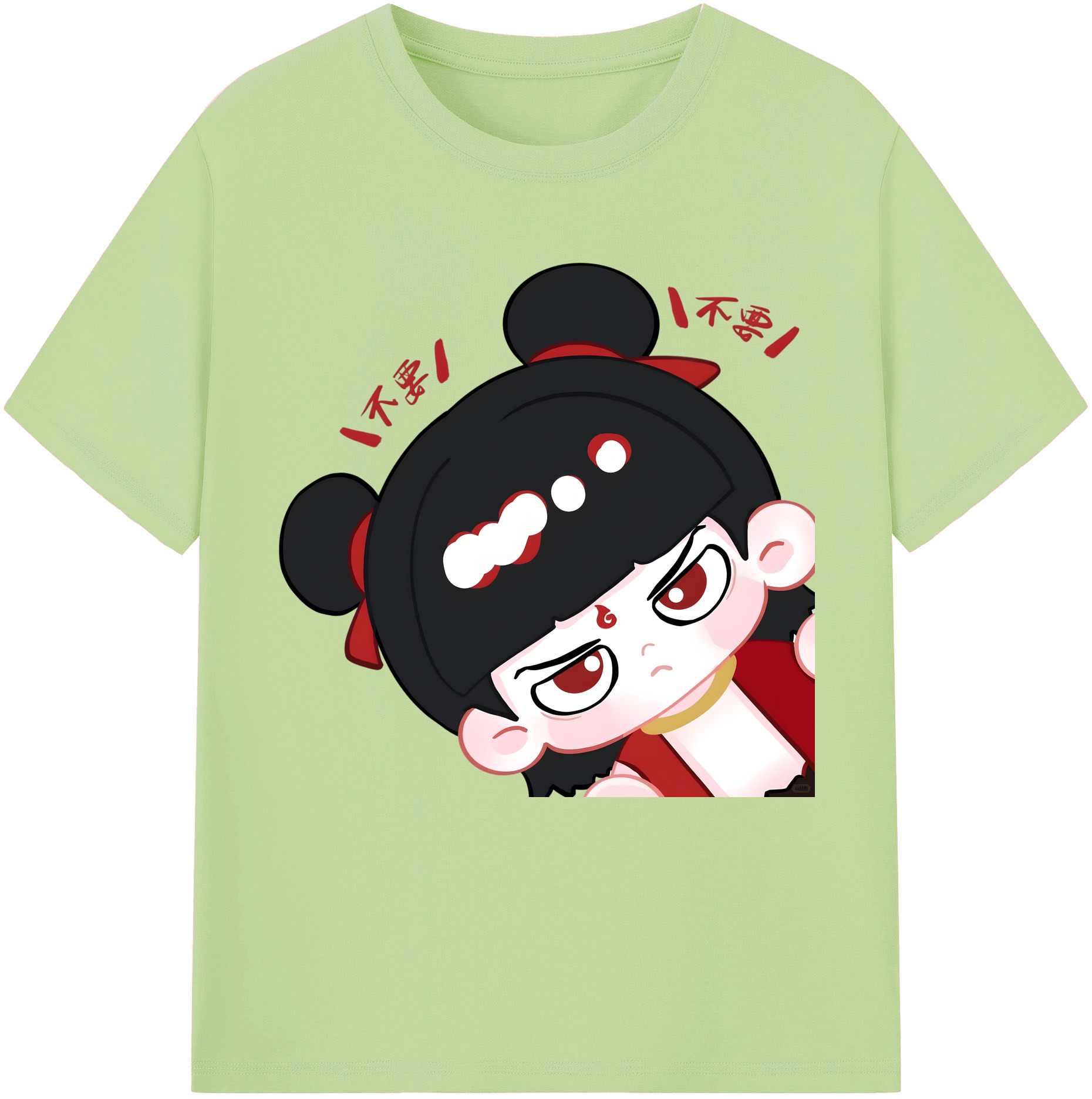 （画像用） Ne Zha 2 ナタ 魔童の大暴れ 綿100％半袖Tシャツ（フロントプリント）